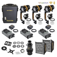 "THE GAFFER'S KIT" - WIRELESS, Multi-color 3x light kit of DLED7N-C dedolight NEO focusing lights with essential accessories