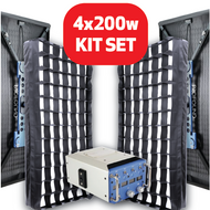 ProFlex 800w Quad Light Sheet Kit - 4x 200w Light Sheets and 4 Channel, 800w Auto-Detecting Dimmer System with DMX - (0CA-PRO-Q200)