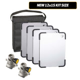 Lightstream 12x15cm Reflector Starter Kit - #1-4 Reflectors with Protective Pouch and 2 Mounting Brackets - (0CA122-W)