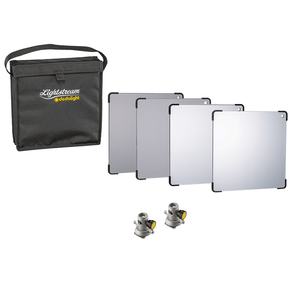 Lightstream 25cm Reflector Starter Kit - #1-4 Reflectors with Protective Pouch and 2 Mounting Brackets - (0CA252-W)