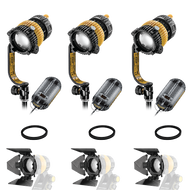 3-Light Kit - 40w Bi-Color DLED3-BI Turbo Focusing LED Lights with AC/DC Ballasts - (0CADLED3-BI-TRIO-DC)