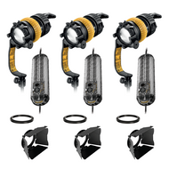 3-Light Kit - 90w Bi-Color DLED7-BI Turbo Focusing LED Lights with DMX Ballasts - (0CADLED7-BI-TRIO-DMX-W)