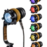 "THE GAFFER'S KIT" - WIRELESS, Multi-color, 3x light kit of DLED7N-C 80w dedolight NEO focusing lights with essential accessories - Aftermarket ProCali GOLD MOUNT & D-TAP modification