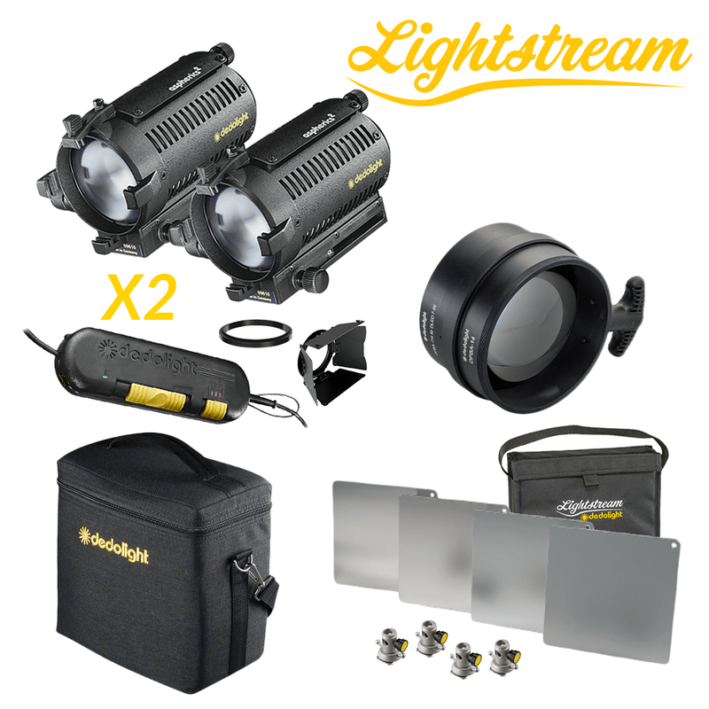 DLH4 - Double Light Set & 25cm Lightstream Kit – Dedolight DLH4 - Double Light Set & 25cm Lightstream Kit – Dedolight