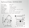 DLHM4-300 - Classic dedolight with integrated ballast - 24v, 150/100w, Tungsten/Daylight Halogen Focusing Light Head